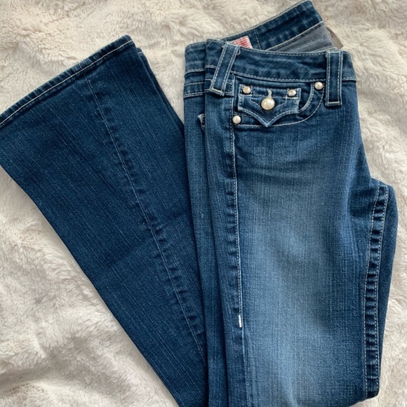 USA | True Religion Joey Jeans | low-cut/flare sz 26 | rare & perfect condition! - Picture 1 of 15